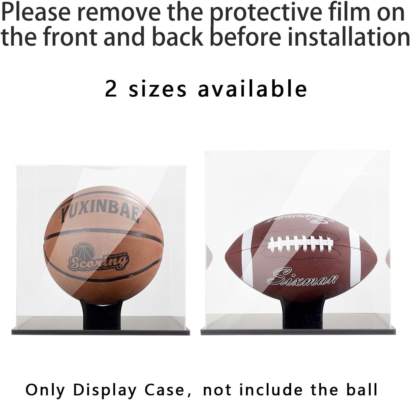 Clear Acrylic Display Case UV Protected Basketball Holder,