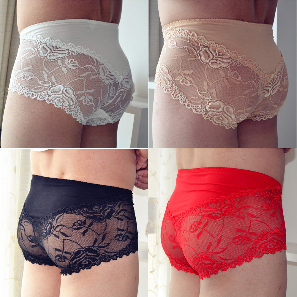Sissy Pouch Panties Men Lace Bikini Briefs Knickers Underwear Size L XL Gay Lot