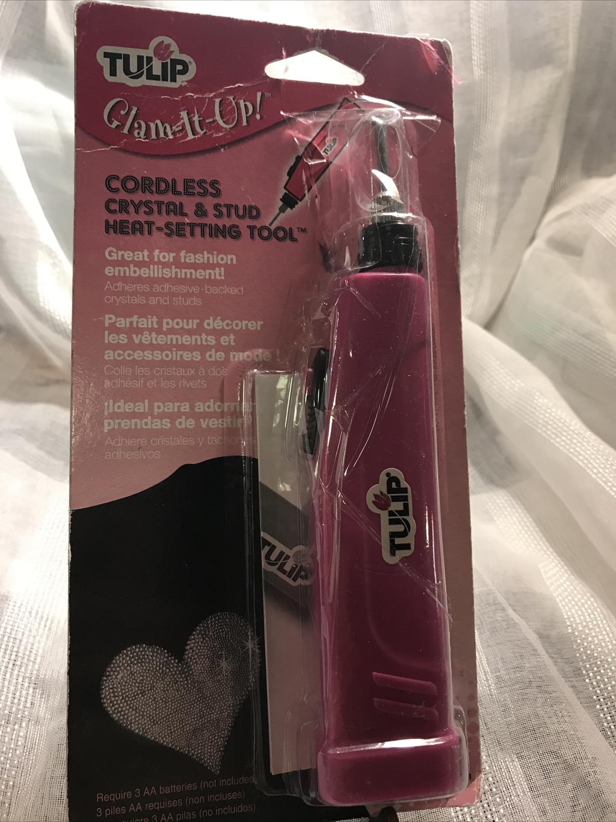 New TULIP Glam It Up! CORDLESS Chrystal & Stud Embellishment Heat Setting Tool