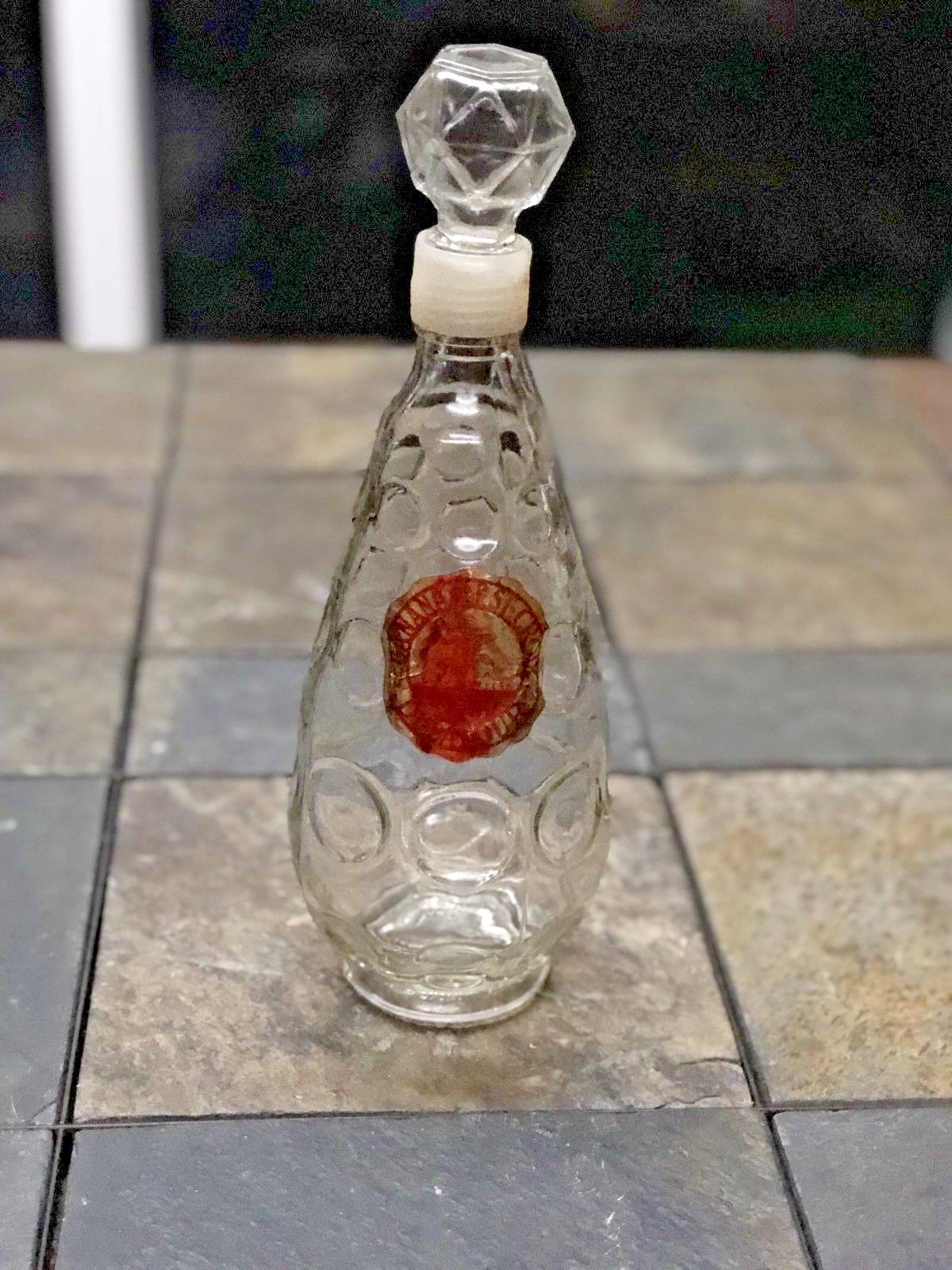 Vintage Empty Bananas of St Croix by Delatour Clear Glass Bottle / Decanter