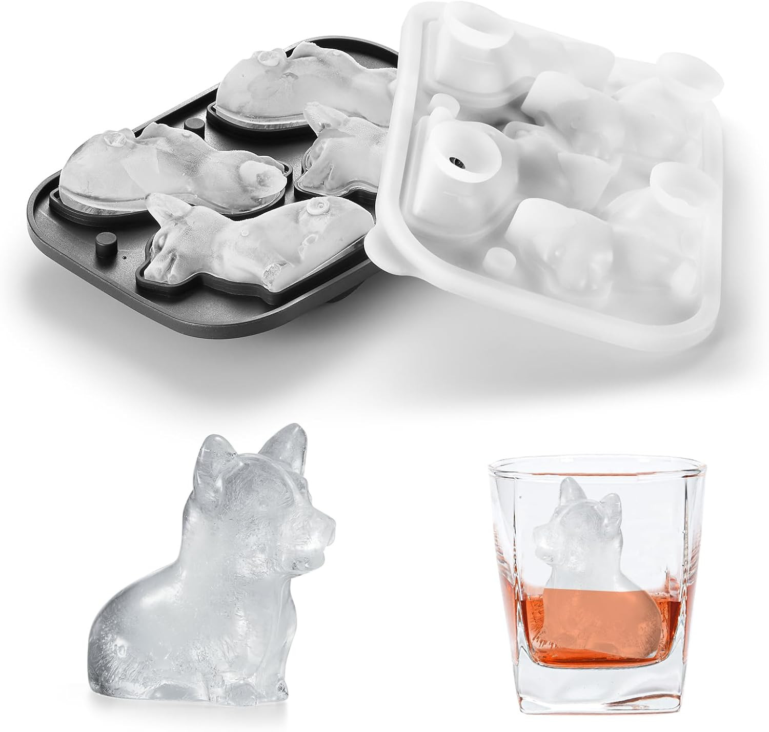 Corgi Dog gifts 3D Ice Cube Mold Fun Shapes, Large Craft Ice Mold, Big Dog Ice C