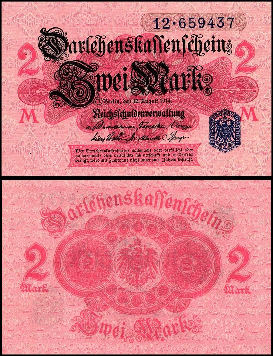 Germany 2 Mark, 1914, P-55, UNC