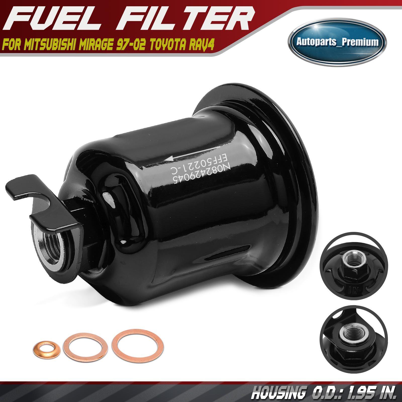 Fuel Filter for Mitsubishi Mirage 1997-2002 Toyota RAV4 96-00 1.5L 1.8L 2.0L GAS