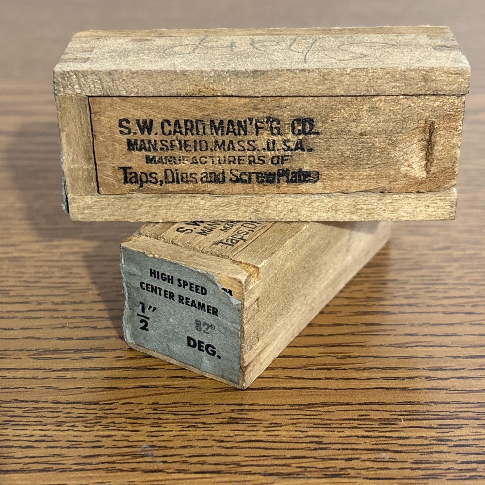 2 VTG S.W. CARD Man’f’g USA CENTER REAMER 82 DEGREES 1/2” Countersink