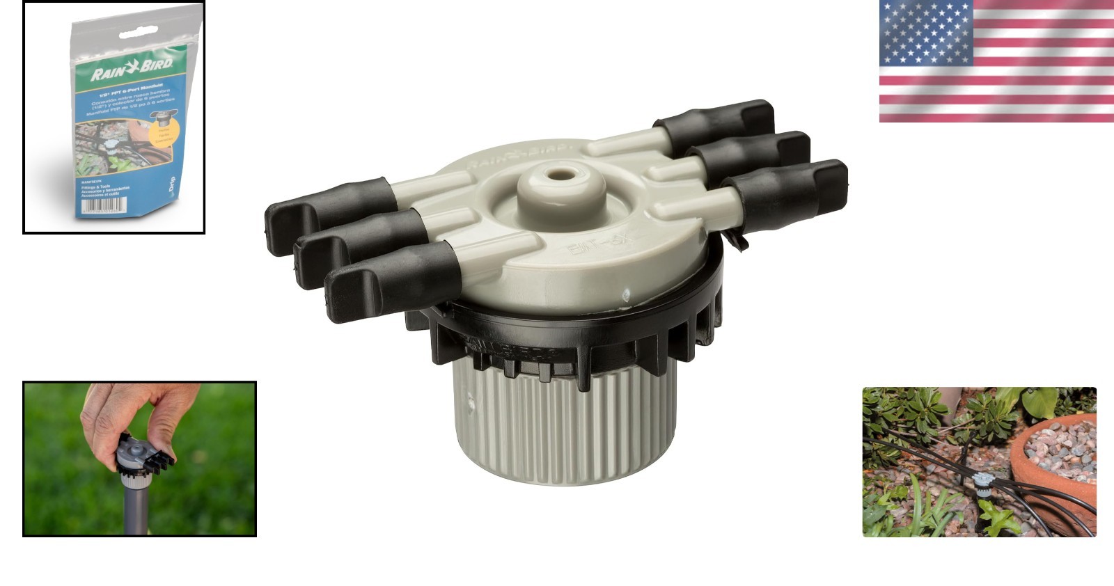 Durable 6-Port Unregulated Free Flow Manifold for Effective Drip Irrigation