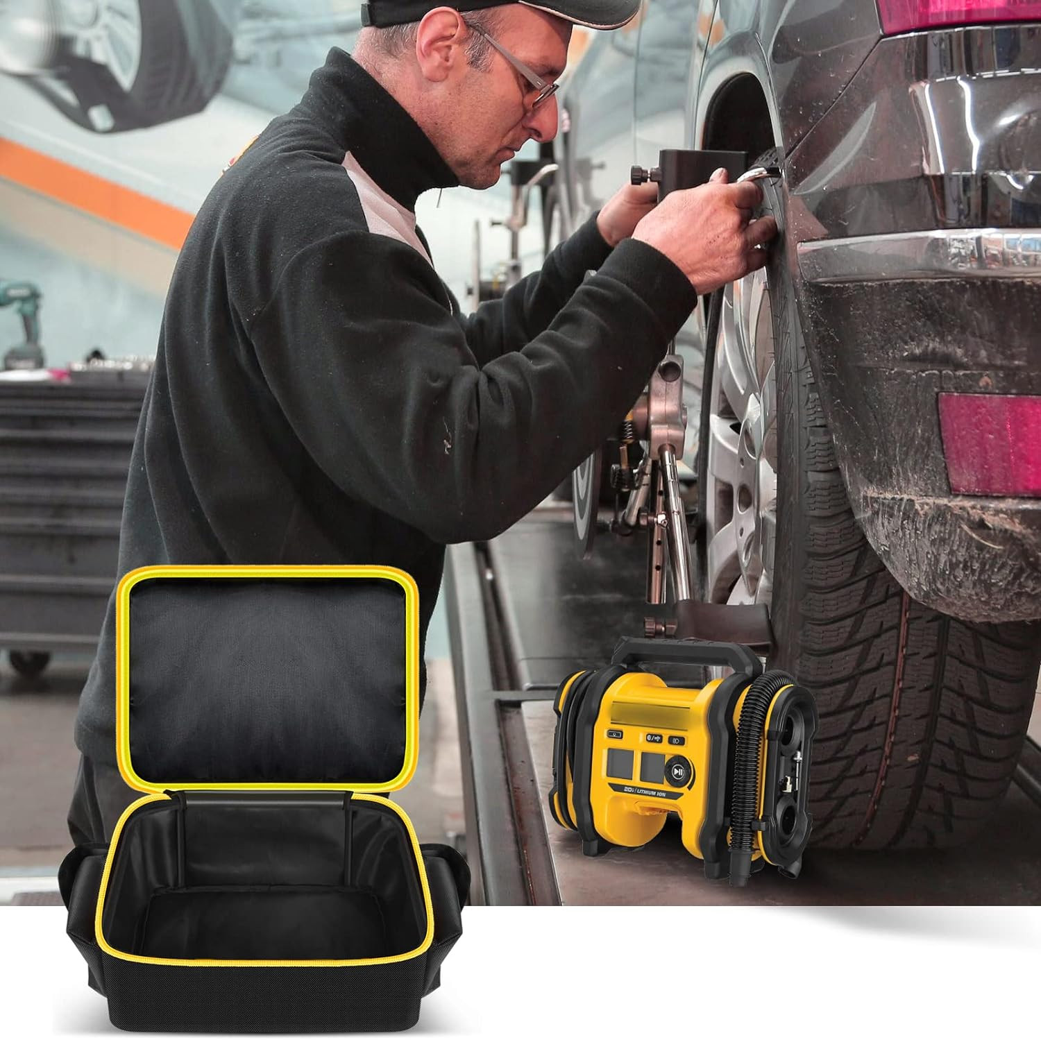 Air Compressor Bag Case Compatible with DEWALT 20V MAX Tire Inflator DCC020IB, C