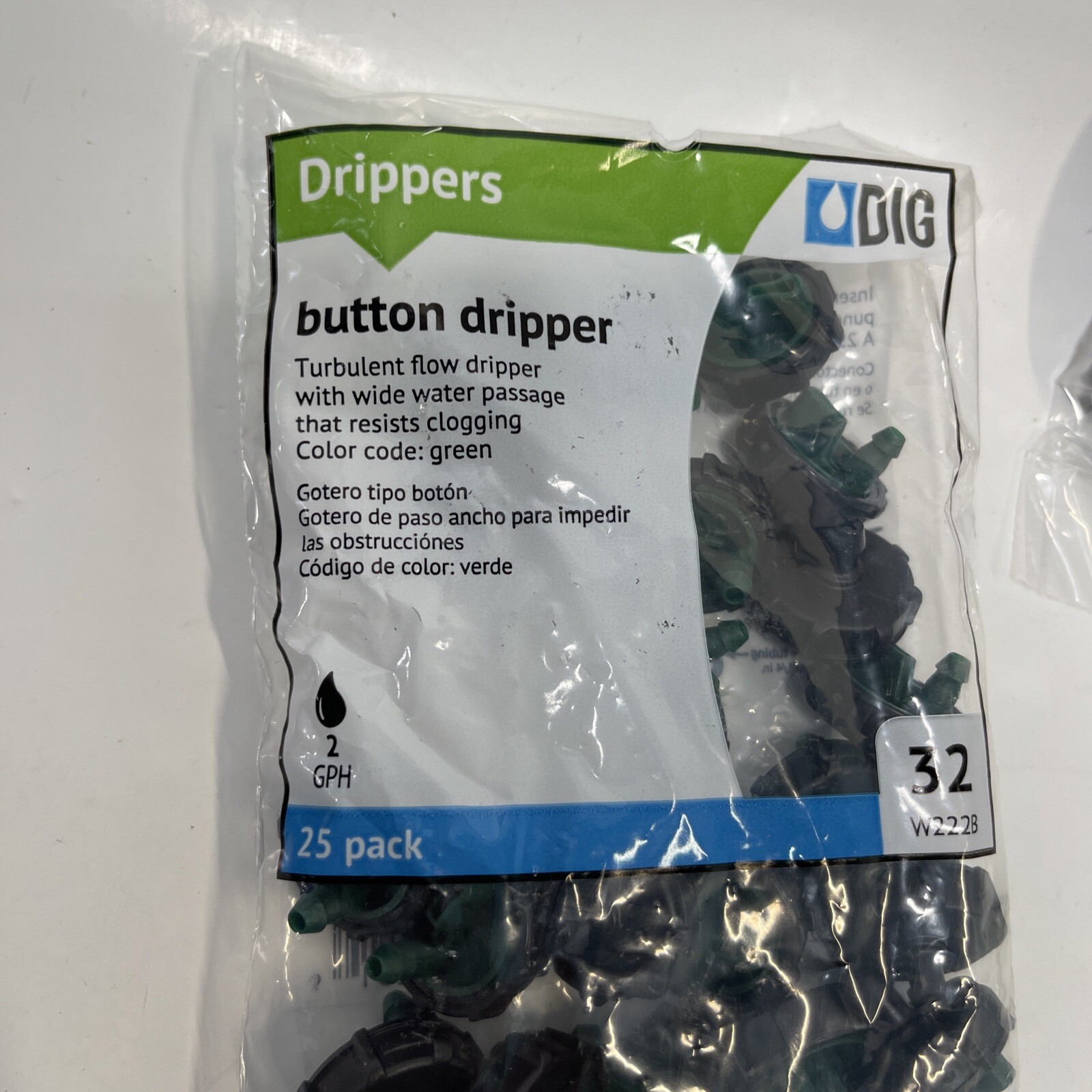 25PCS DIG BUTTON DRIPPER W222-B 2GPH. # 32
