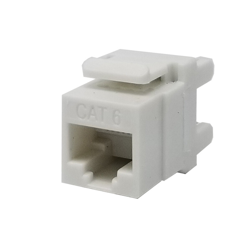 Keystone Jack Cat6 White Network Ethernet 110 Punchdown 8P8C 180° - 1