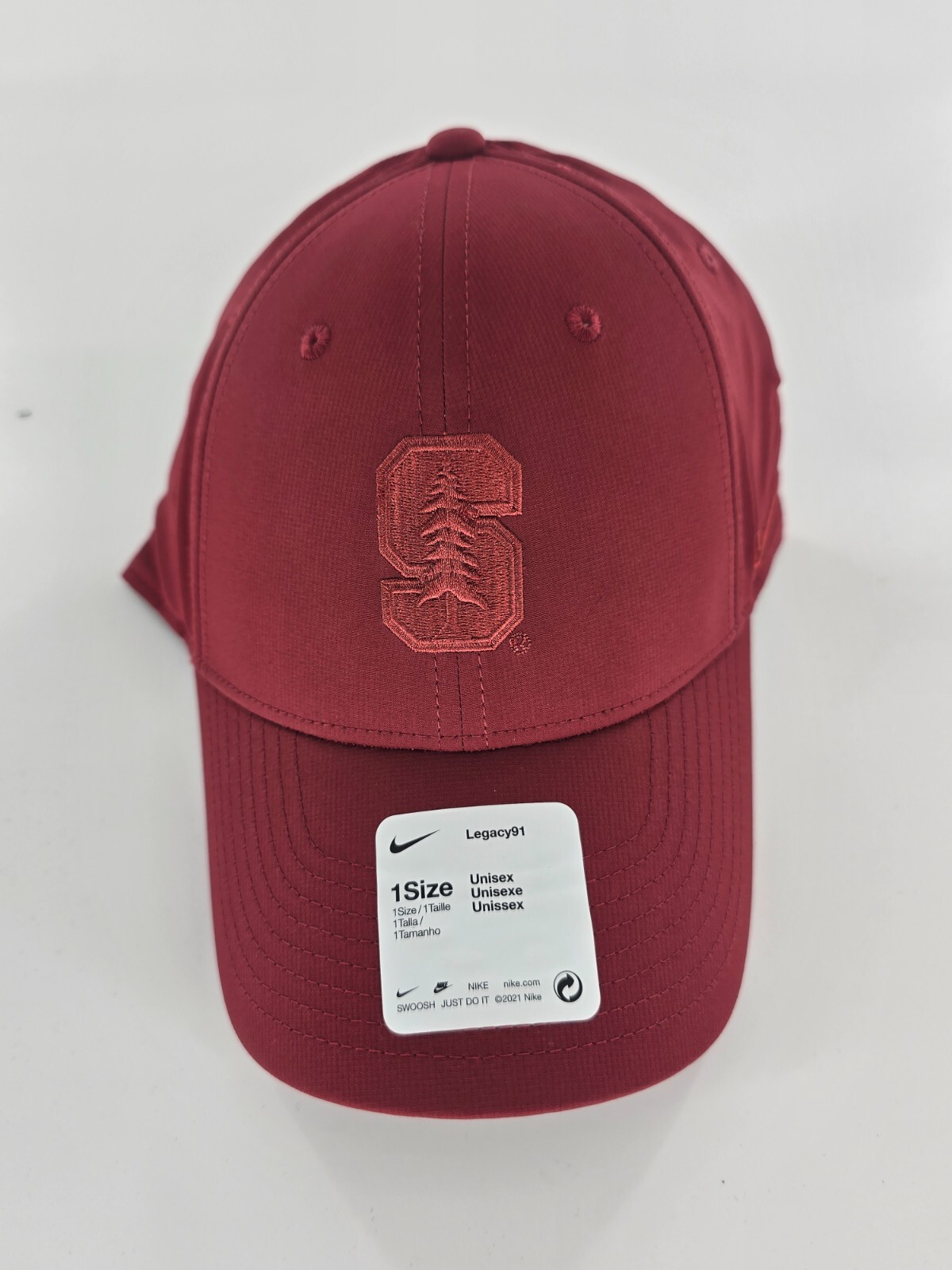 Nike Stanford Legacy91 Cap Men’s OSFM Crimson Dry Performance 2.0 Team Hat New
