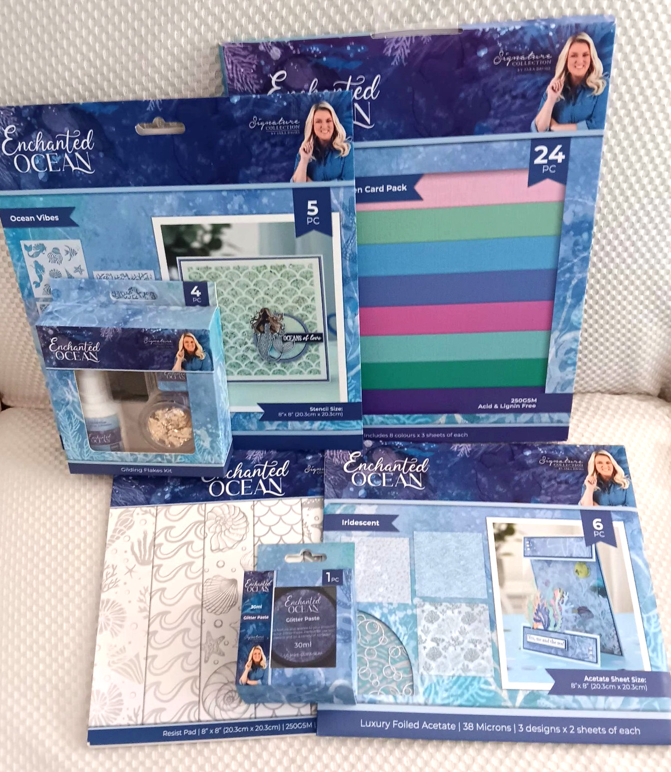 CRAFTERS COMPANION ENCHANTED OCEAN COLLECTION- Stencils, Acetate, Paper, & more