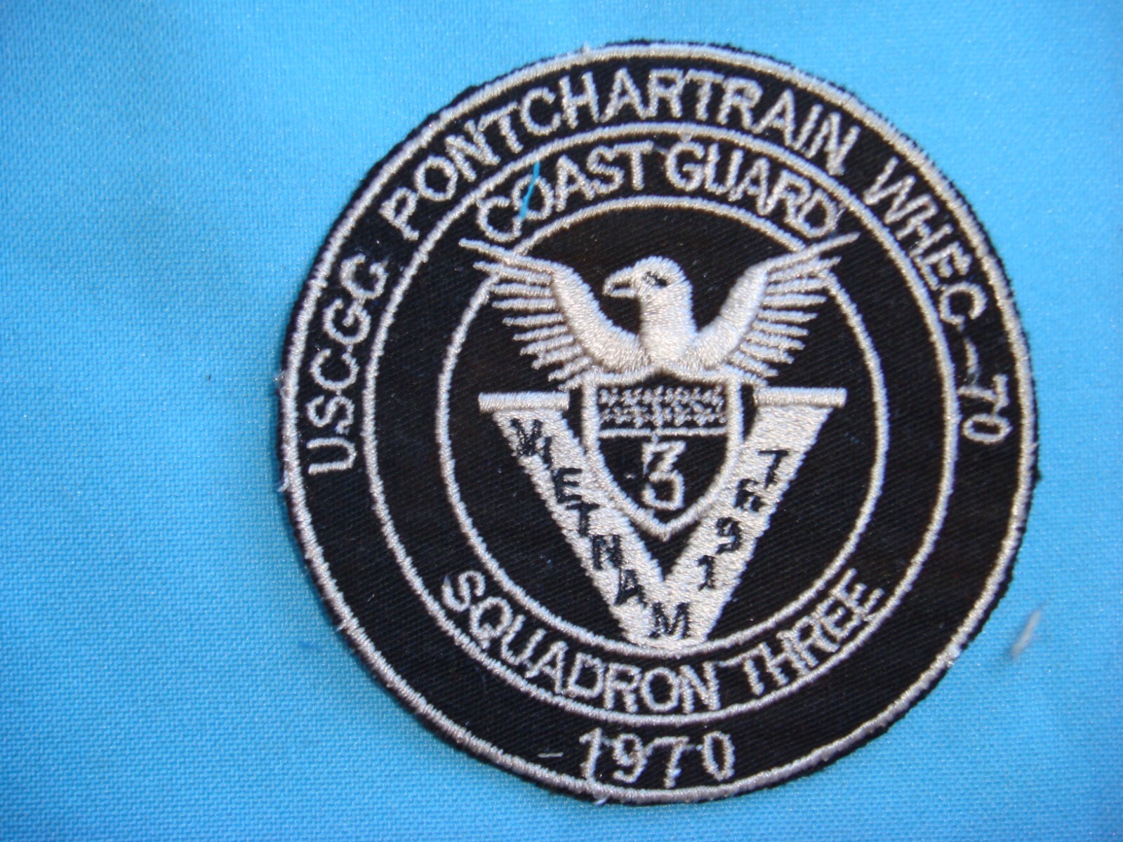 VIETNAM WAR PATCH, USCGC PONTCHARTRAIN (WHEC-70) COAST GUARD SQ 3 YEAR 1970