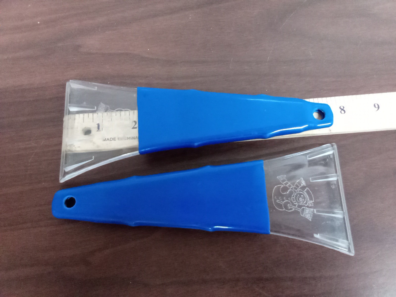 Pack Of Two Blue Windshield Scrapers Free Shipping