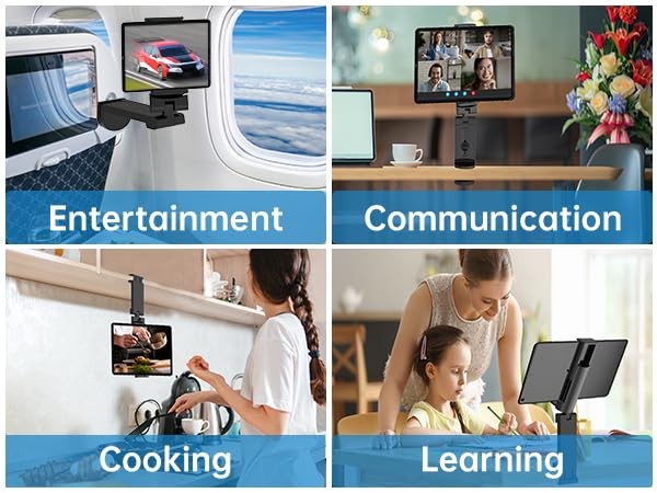 Universal Airplane Holder Mount, Travel Stand, Handsfree Travel with Multi-Di...