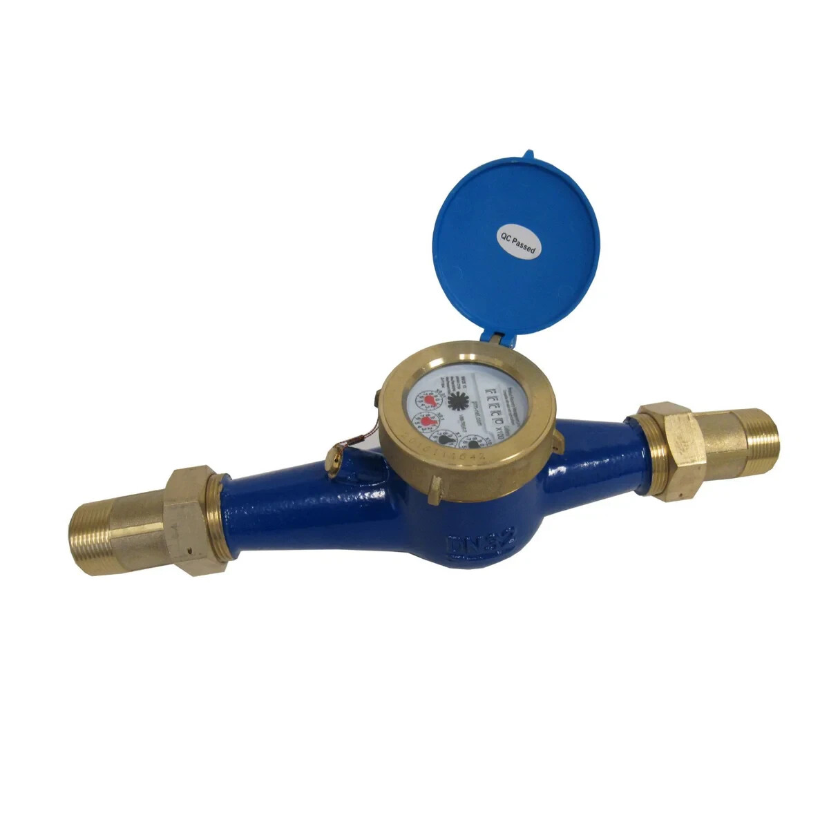PRM 1-1/2" Multi-Jet Brass Totalizing Water Meter-Non-Potable, Dry Dial, 150 PSI