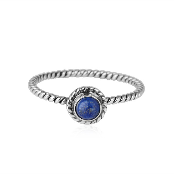 Lapis Lazuli Gemstone 925 Sterling Silver Oxidized Handmade Designer Ring