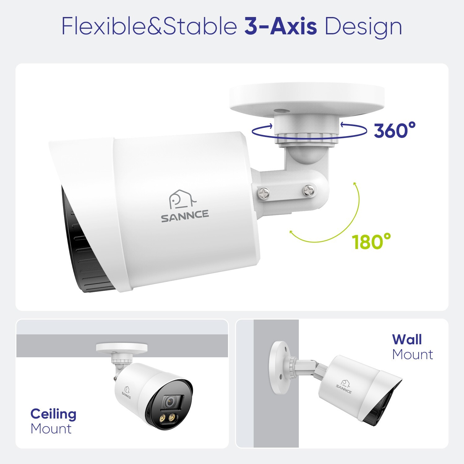 SANNCE 1080P HD Full Color Security Warm Light IP Camera Security CCTV System