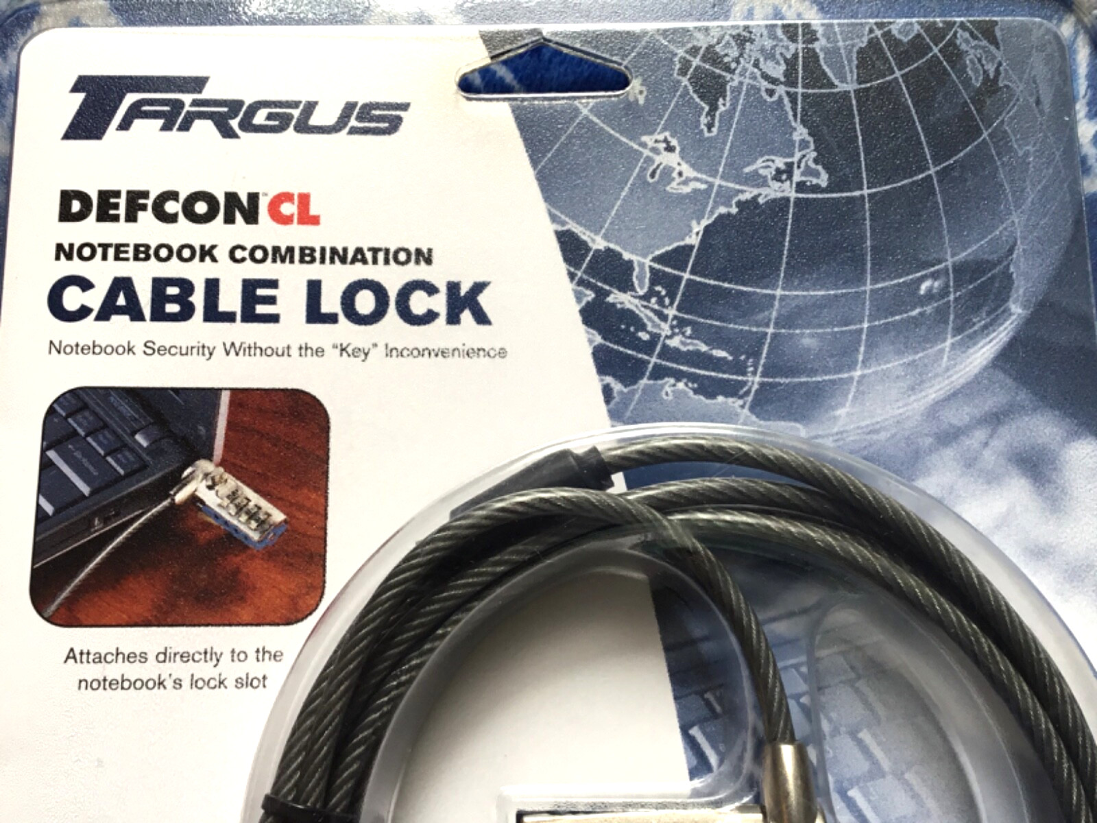 Targus Defcon CL Notebook Combination Lock Attaches NB Lock Slot Security