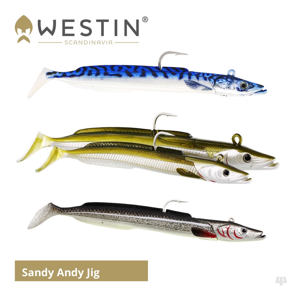 Westin Sandy Andy Jig Lures - Bass Wrasse Cod Pollock Sandeel Sea Fishing Tackle