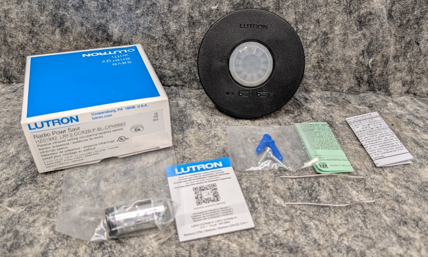 Lutron LRF2-OCR2B-P-BL (Black) Passive Infrared Ceiling Occupancy/vacancy Sensor