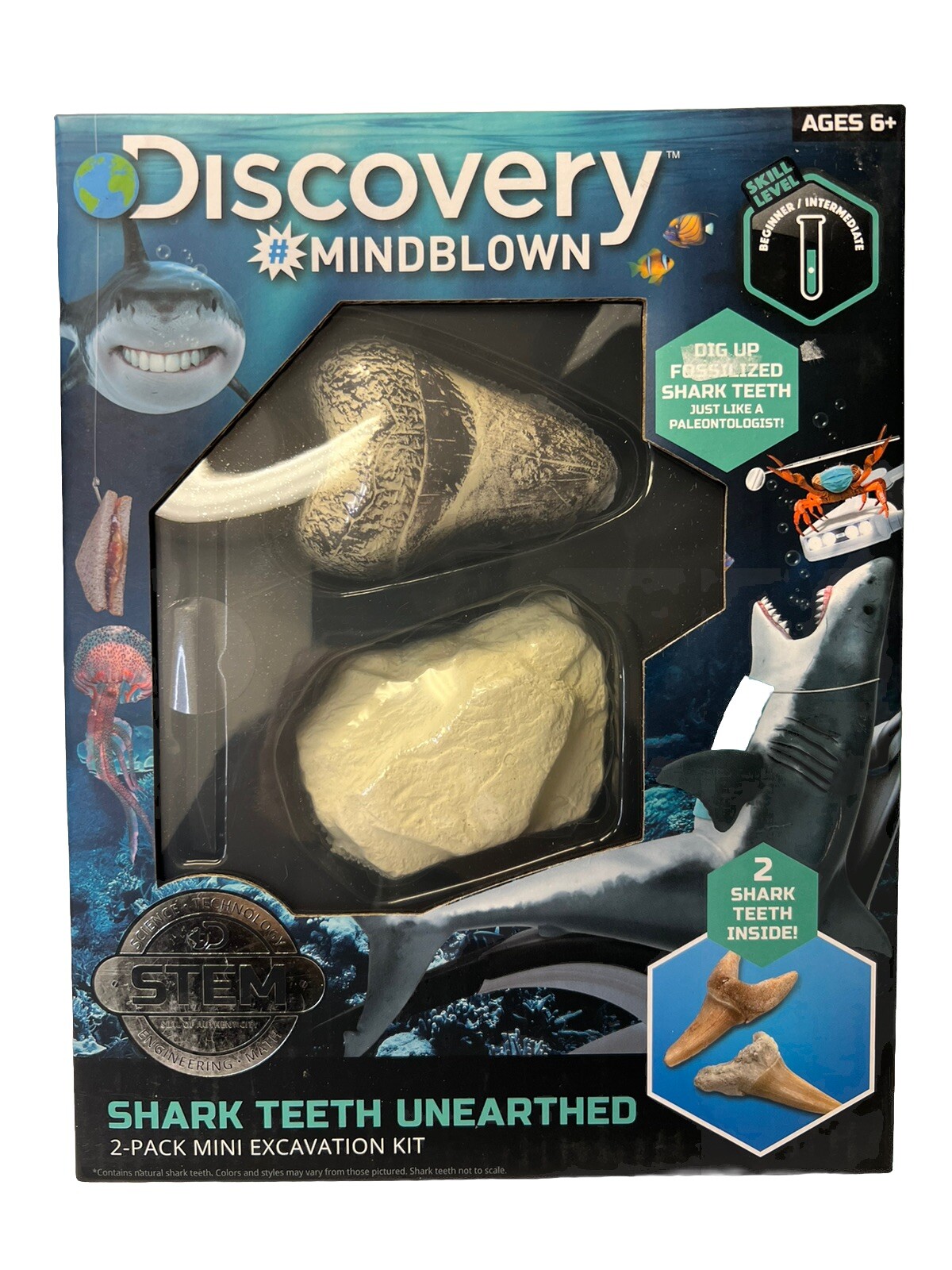 Discovery Mindblown Shark Teeth Unearthed  2 Mini Excavation Kit NEW
