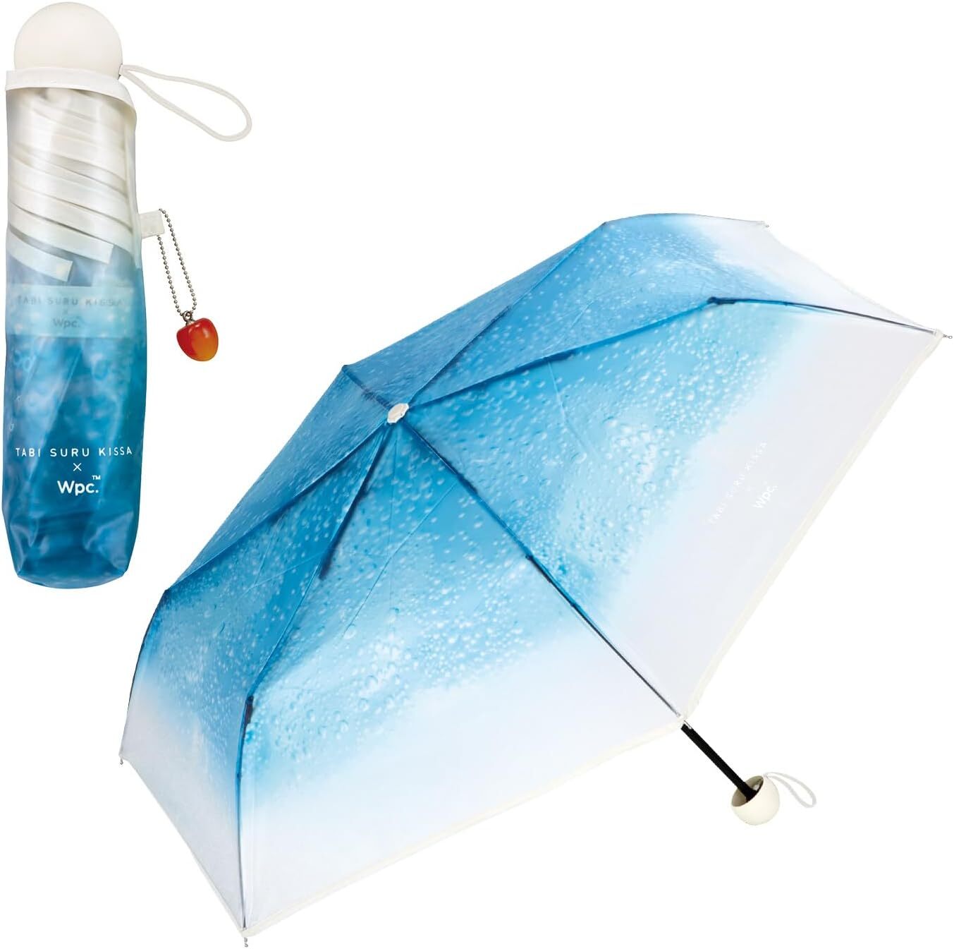 Tabi suru Kissa × Wpc. Cream Soda Folding Vinyl Umbrella Blue ver. Japan F/S