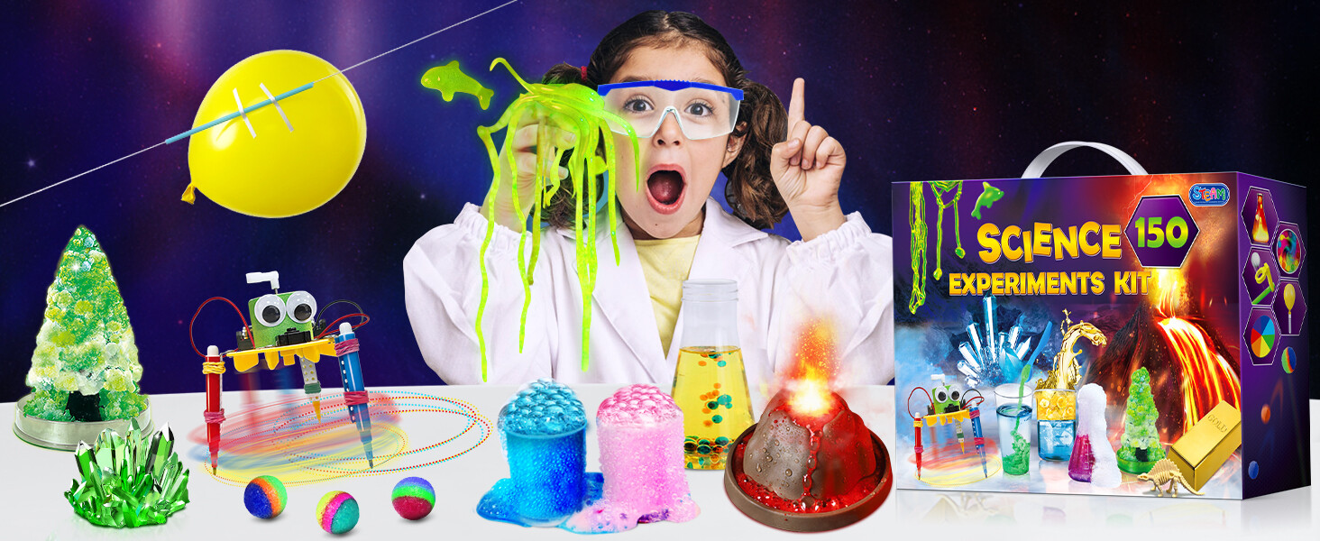 150 Experiments Science Kit for Kids - STEM Educational Toy - Chemistry Physics