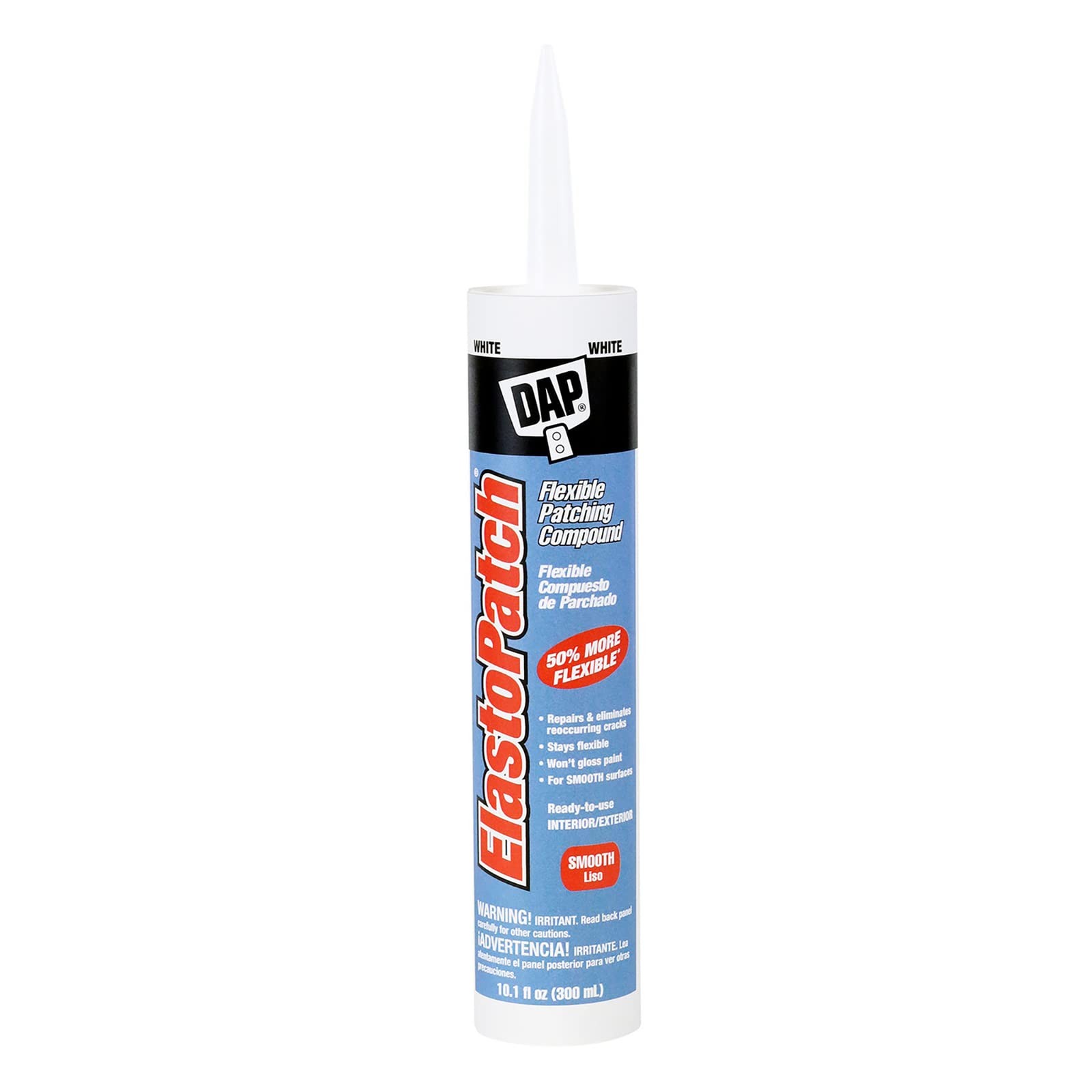 DAP ElastoPatch Smooth Flexible Patching Compound, White, 10.1 oz, White