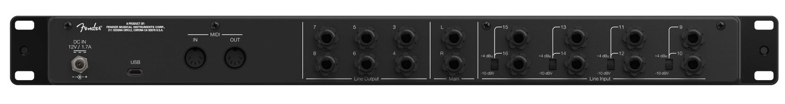 Fender Quantum LT 16 USB-C Studio Recording Audio Interface 16x8, 24 bit/192 kHz
