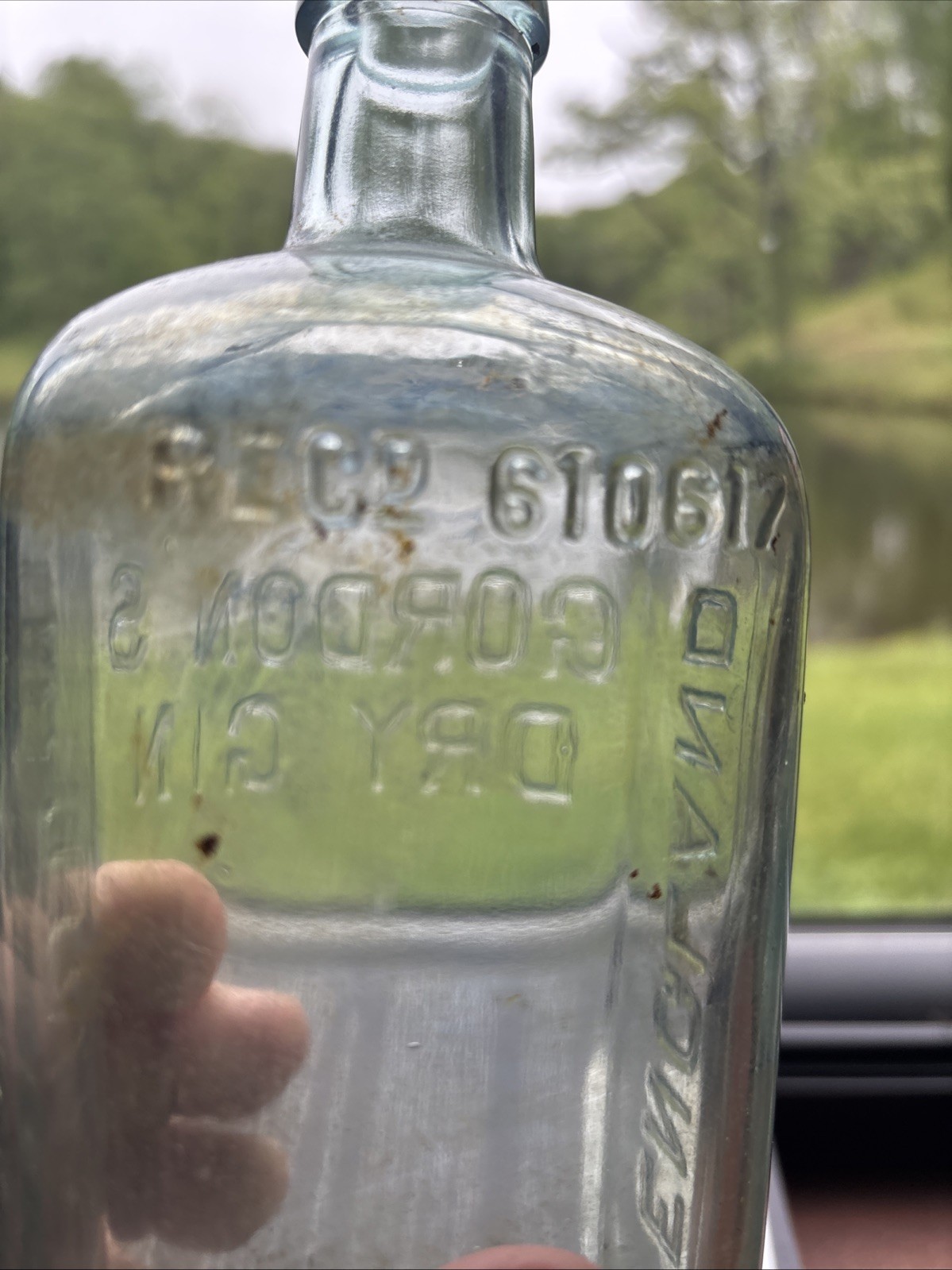 Gordon’s Dry Gin Embossed Bottle; London England