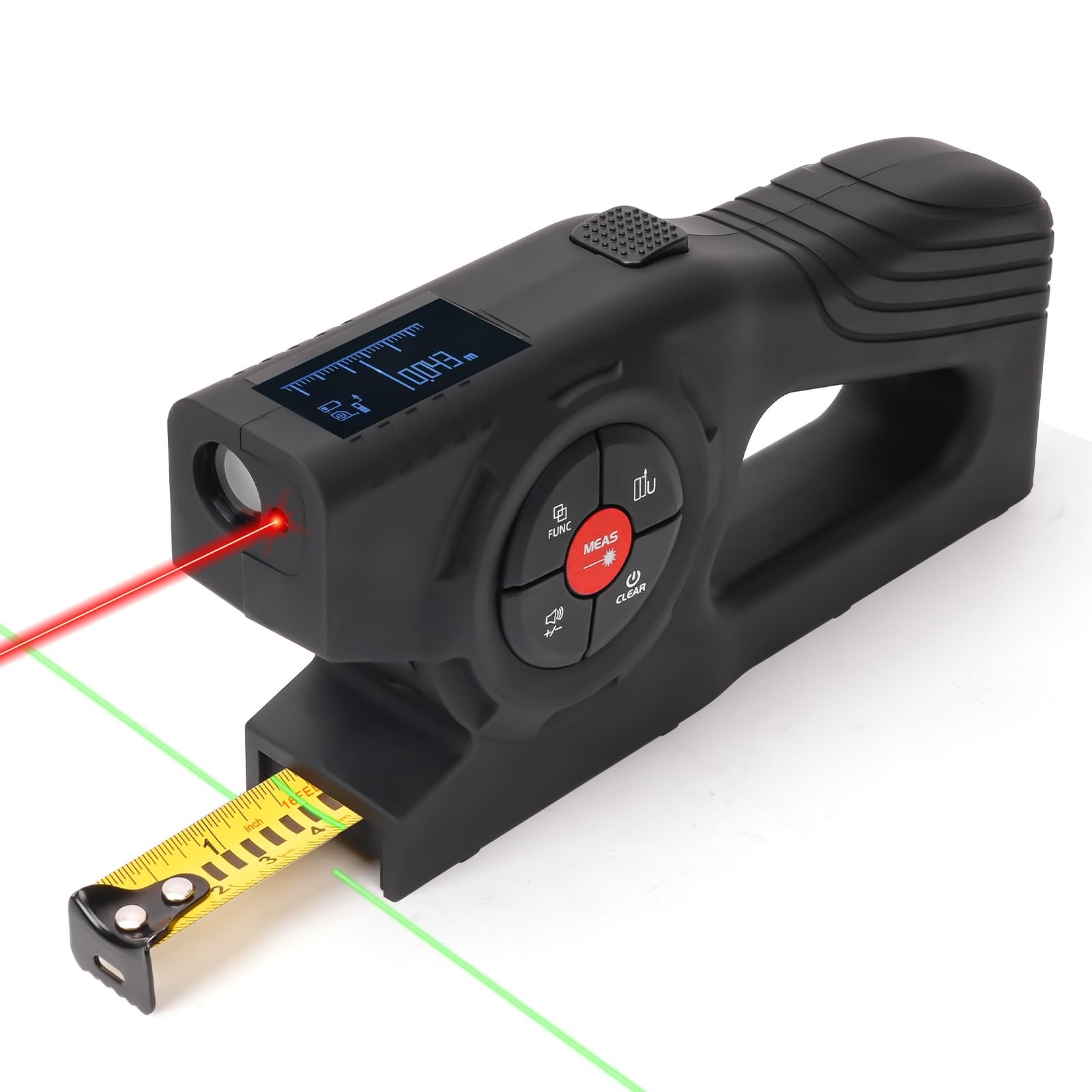 LUNYEE 393Ft Digital Tape Measure with Laser - 3-in-1 Recharge 119.8 m, Black