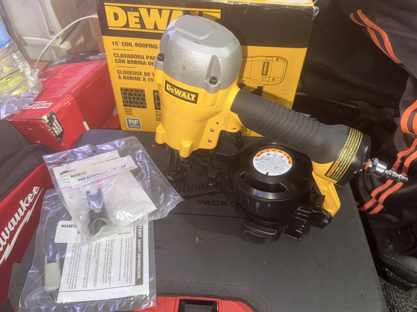 DEWALT Pneumatic Coil Roofing Nailer 15° DW46RN (2025 Date) UPGRADED NEW MODEL!!