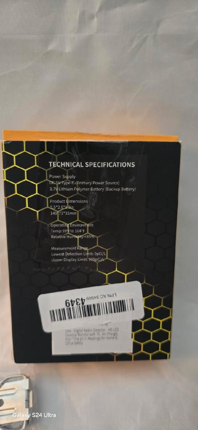 Digital Radon Detector Rechargeable Accurate Stable Detection RD-603