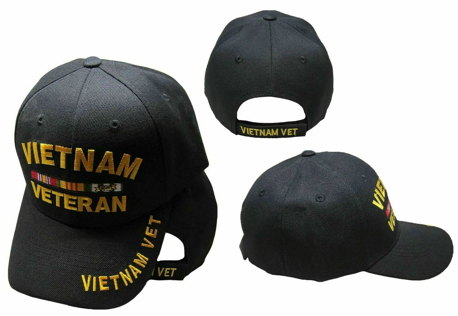 VIETNAM VETERAN Hat Deluxe Low Profile Adjustable Cap (One size fits all) Black