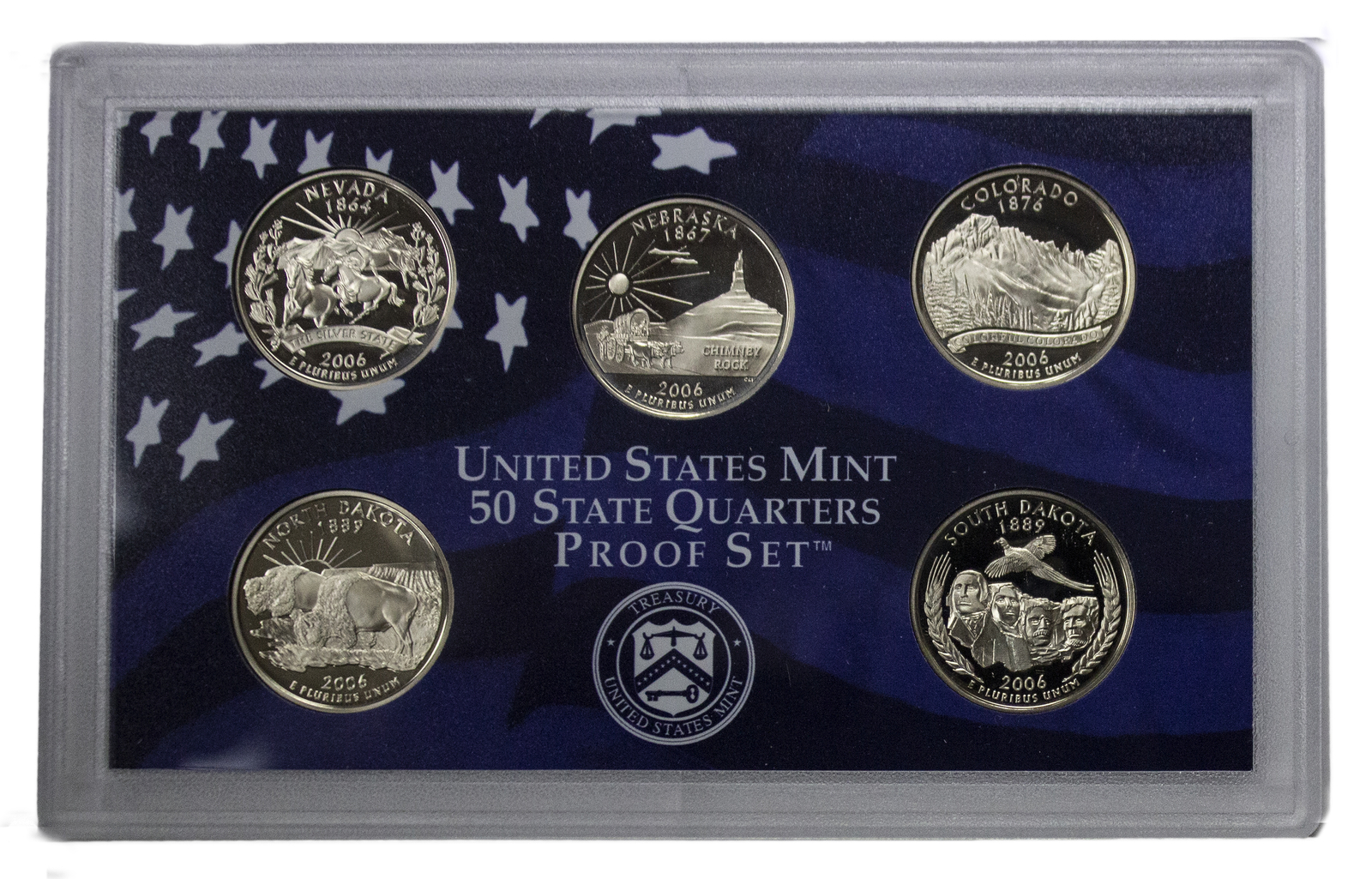 2006 Proof State Quarter Set Gem DCAM (Clad) - No Box or COA - 5 Coins