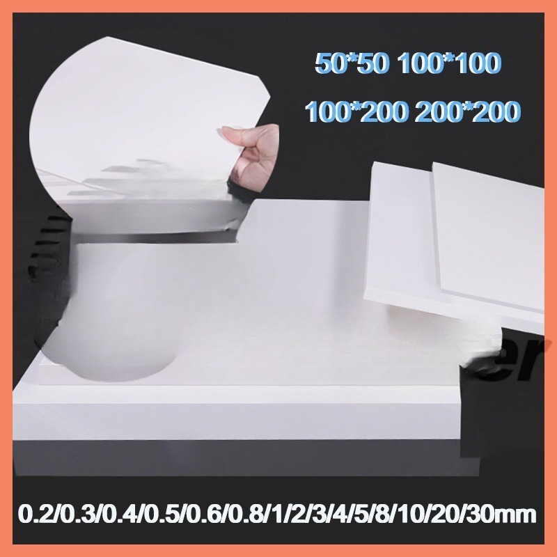 White PTFE Plate Sheet High Temperature 0.1/0.2/0.3/0.4/0.5/0.6/1mm-30mm Thick