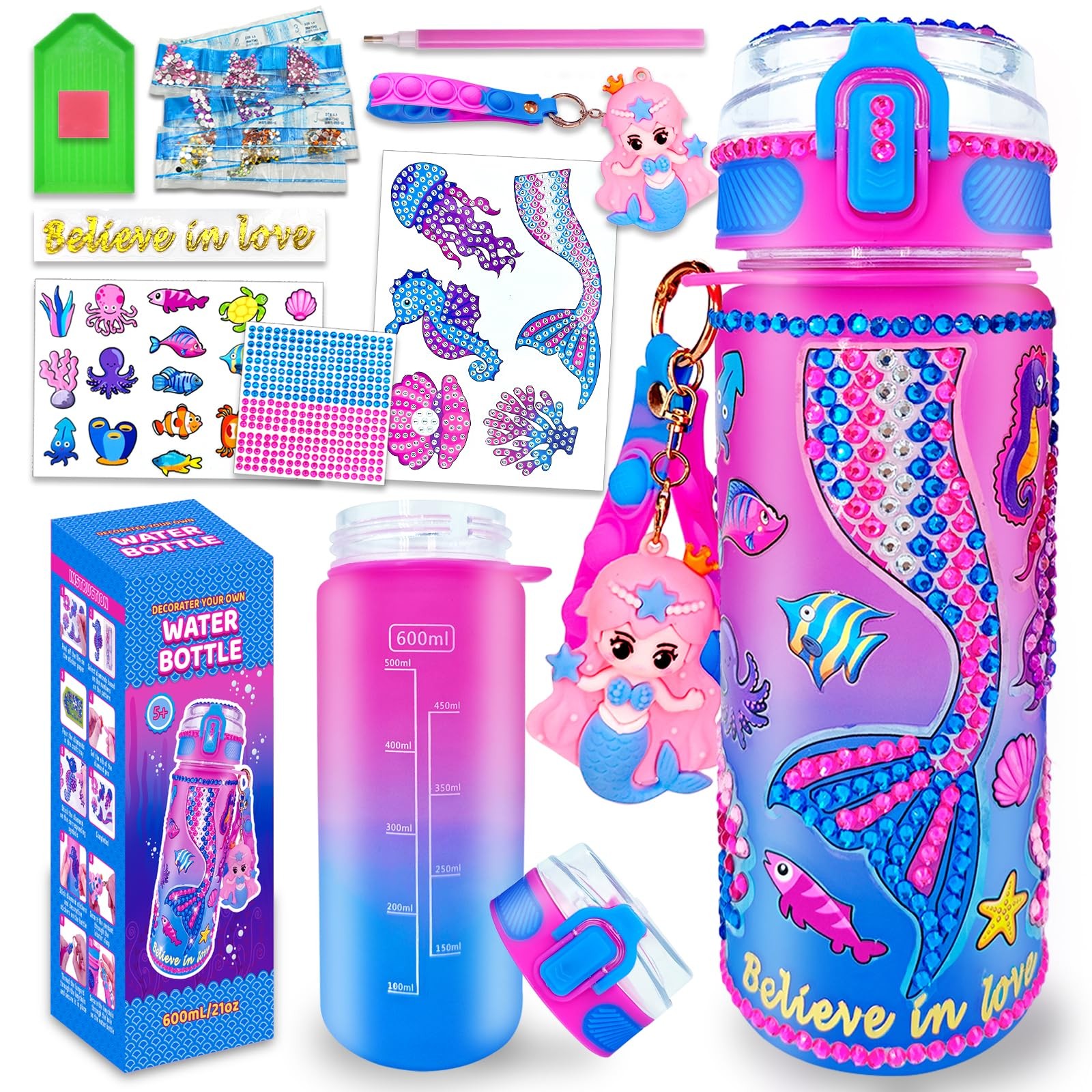 EDsportshouse Decorate 3 inches (W) x 3 (L) x 8.5 (H), Mermaid