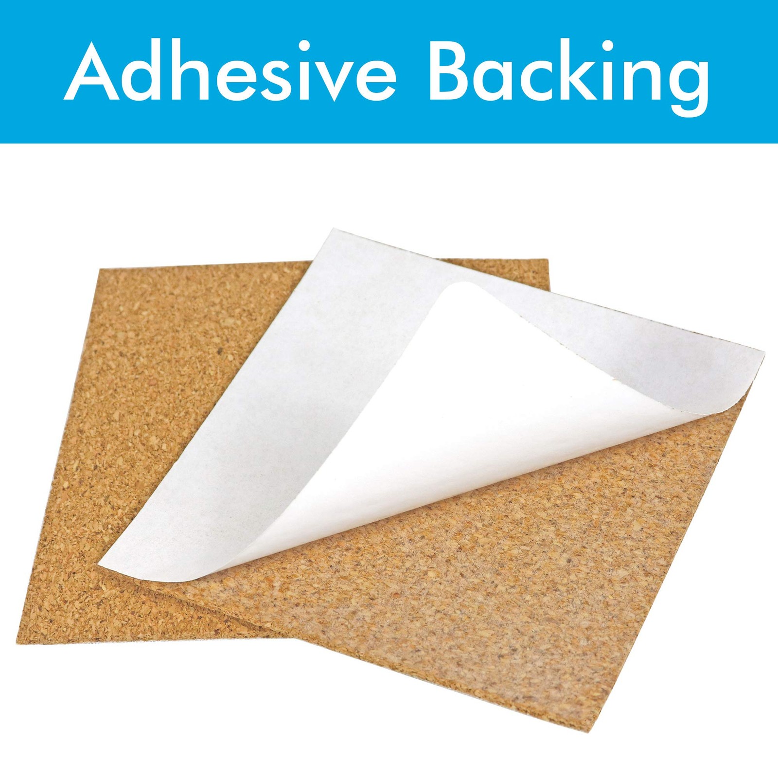 Cork Squares Self-Adhesive Backing Sheets 25 Pack 4 x 4 Inches for Coasters