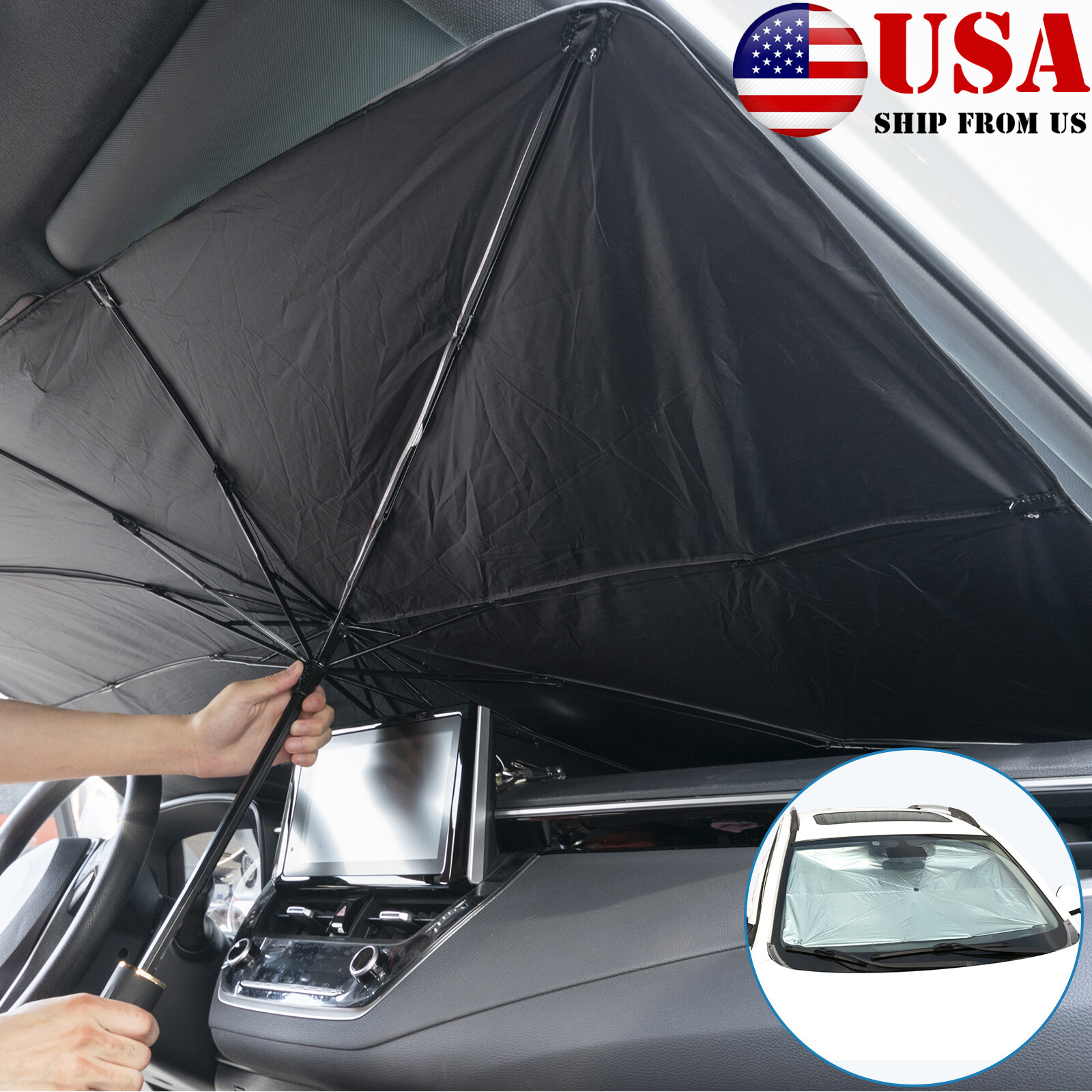 Car Sun Shade Windshield Front Window Cover Sun Shade Visor UV Umbrella Foldable