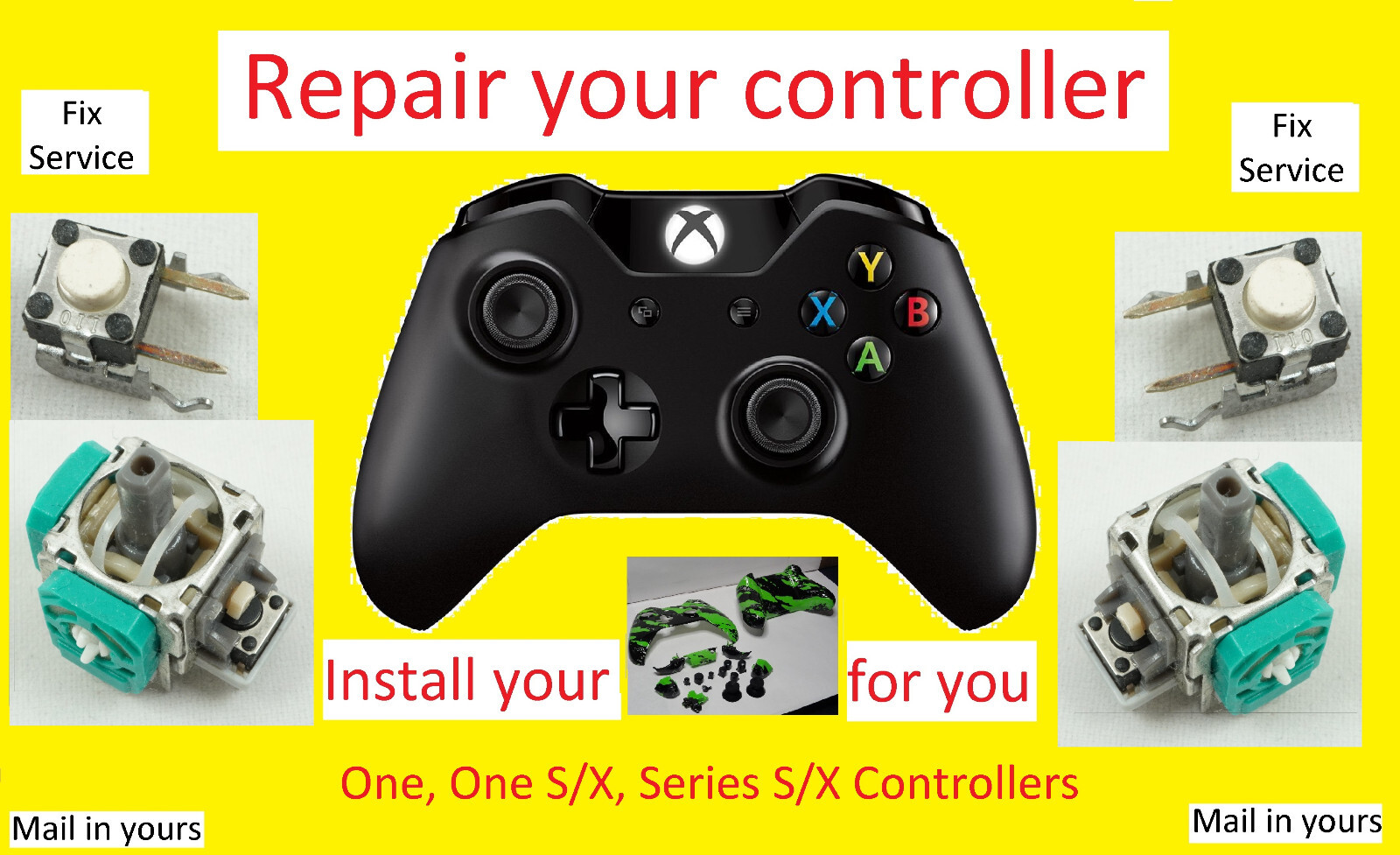 Repair Service - Fix Your Xbox 360, One, Series, Elite Controllers Joysticks+