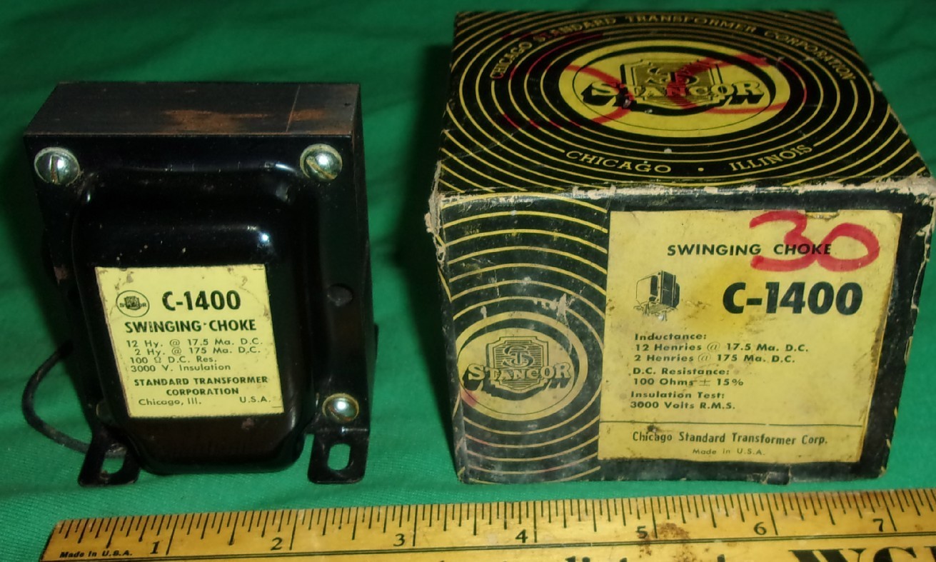 Vintage Stancor C-1400 Swinging Choke NOS w/ carton (1951) DMM Tested OK