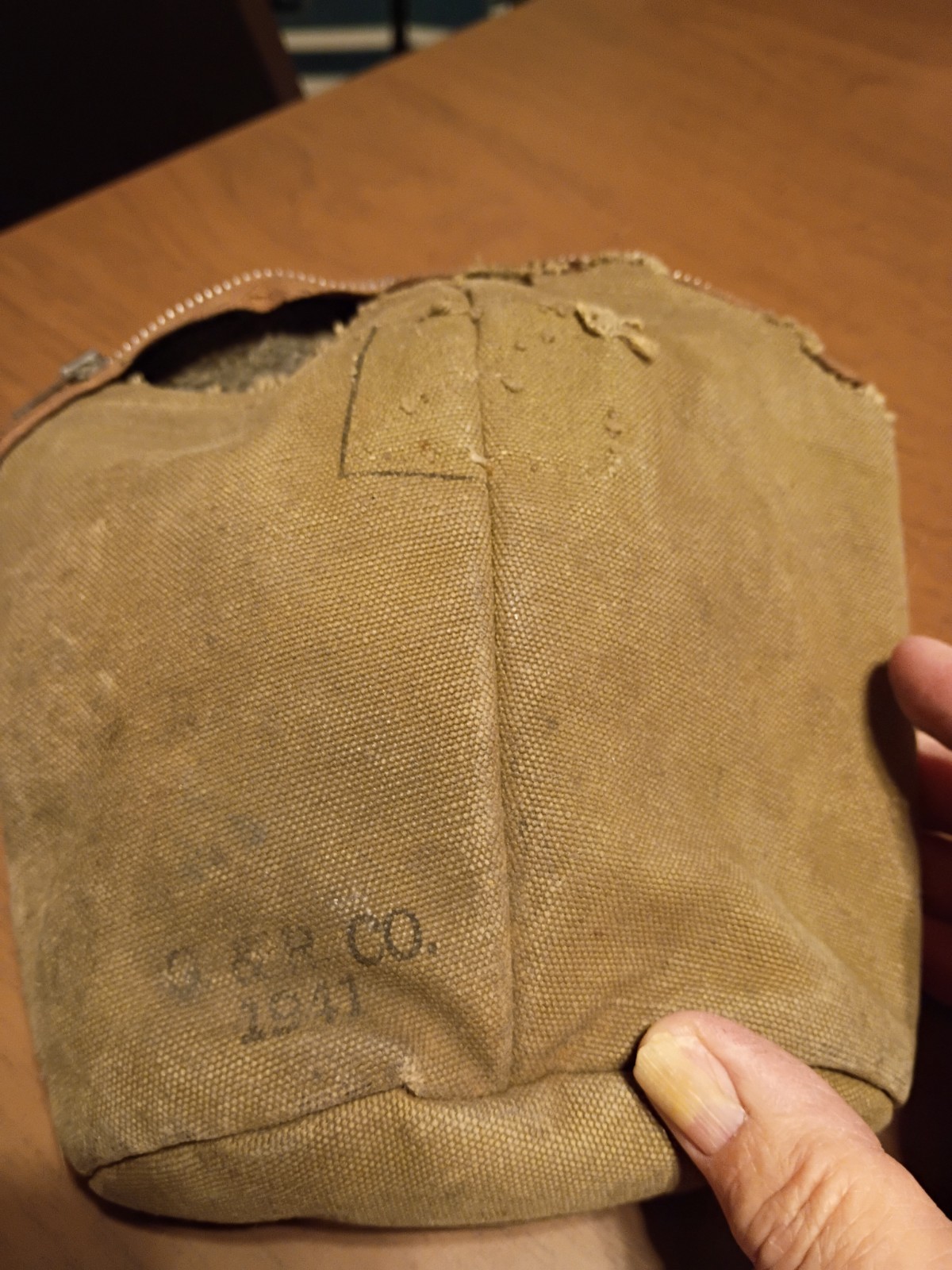 Vintage Canteen Bag And Goggles 1942