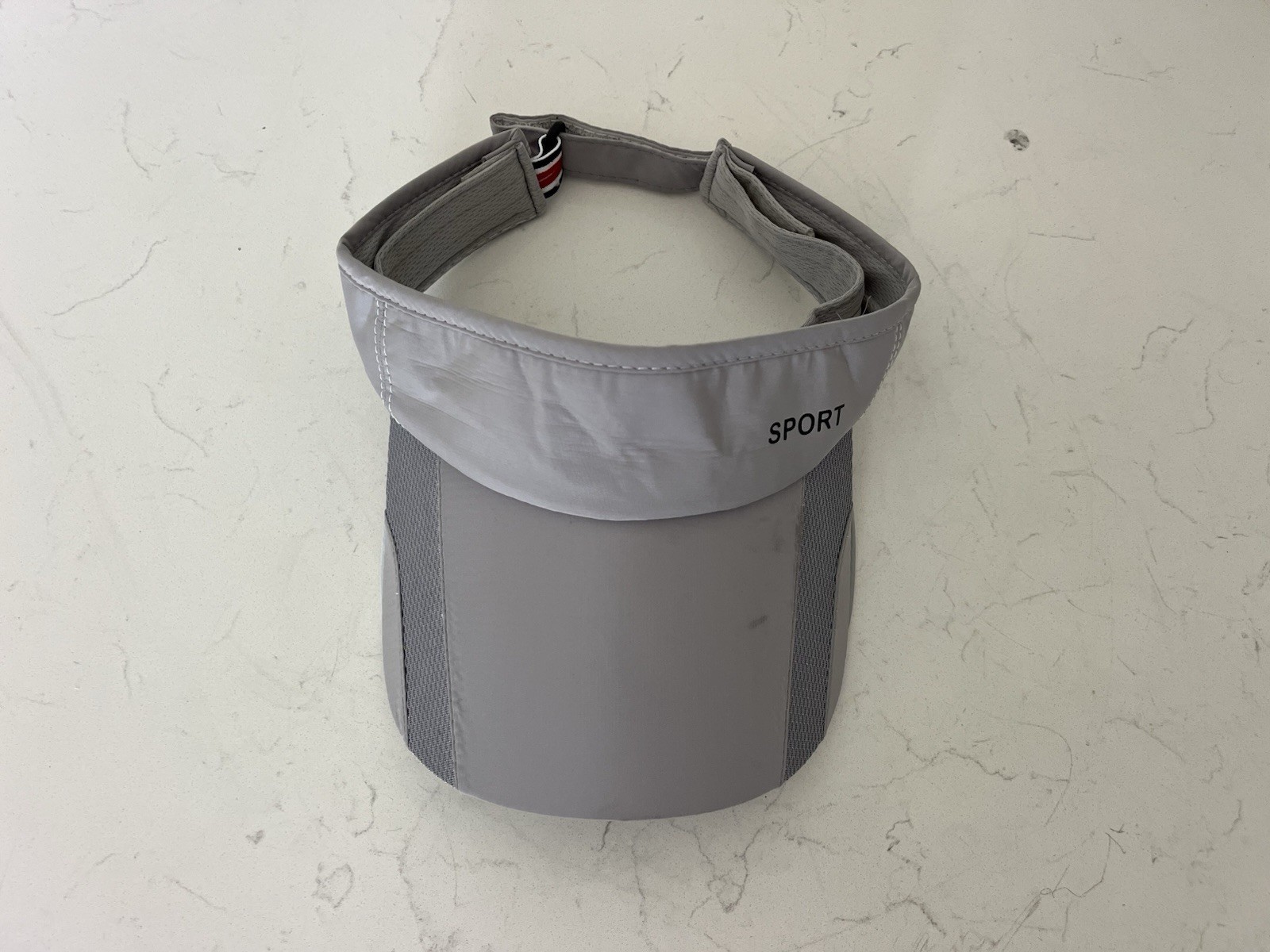 Gray Adjustable Golf Visor Polyester Sport Hat Unisex Solid Logo Summer