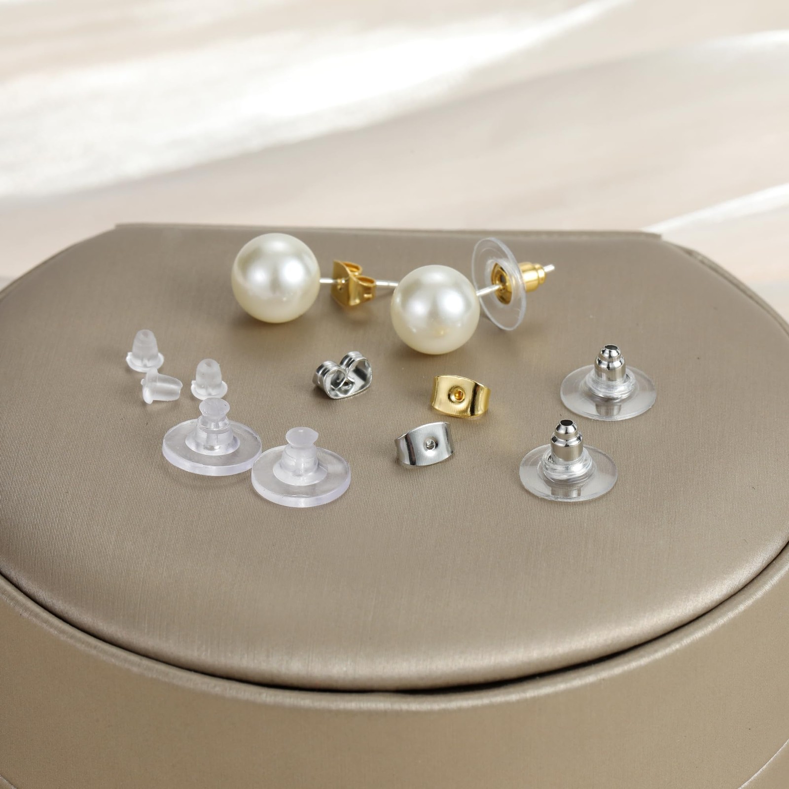Nkwuire 7 Styles 500PCS Earring Backs for Studs, Clear Plastic Hypoallergenic...