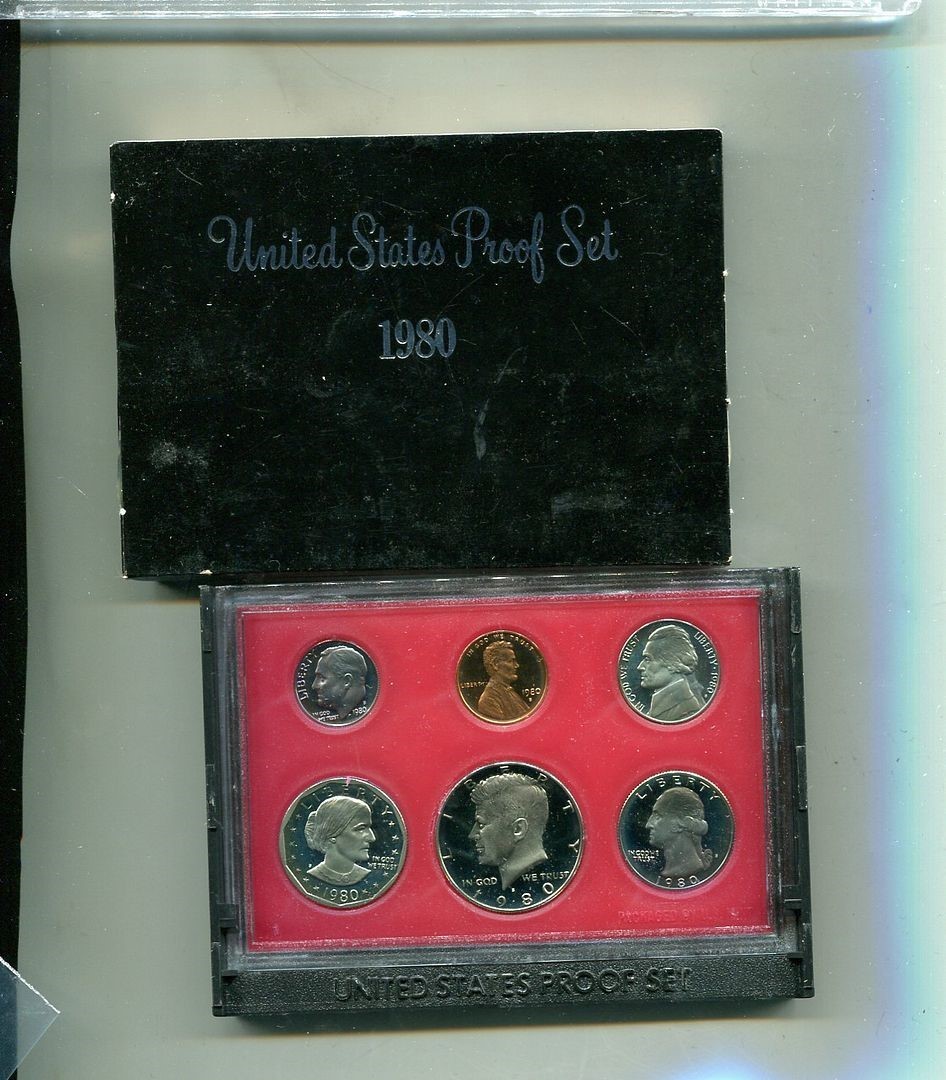 1980 S UNITED STATES ORIGINAL GOVERNMENT PROOF SET LOT OF 5