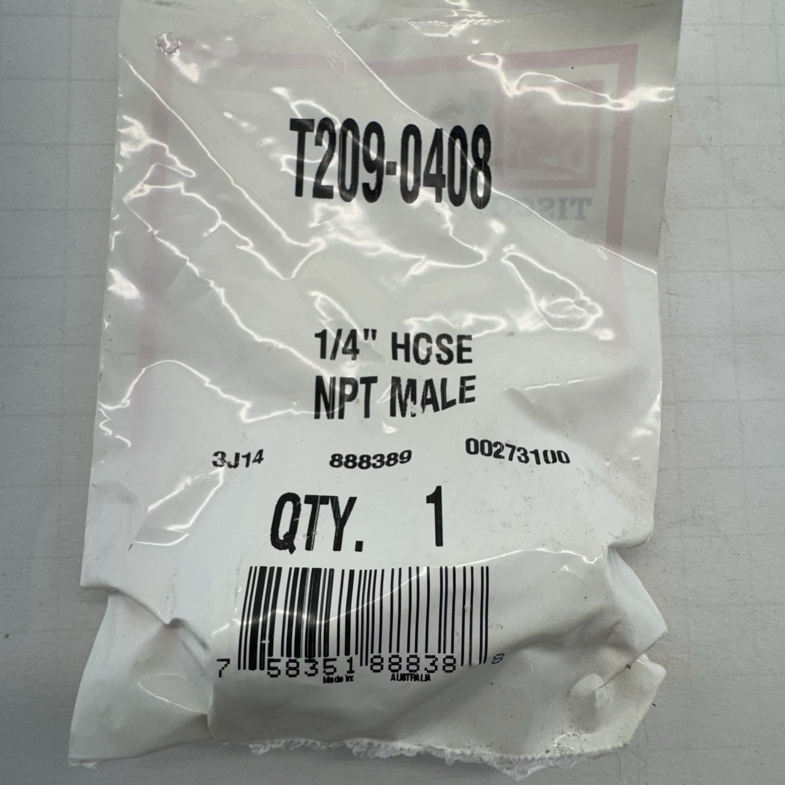 TISCO Hydraulic NPT Male 1/4" Hose 209-0408