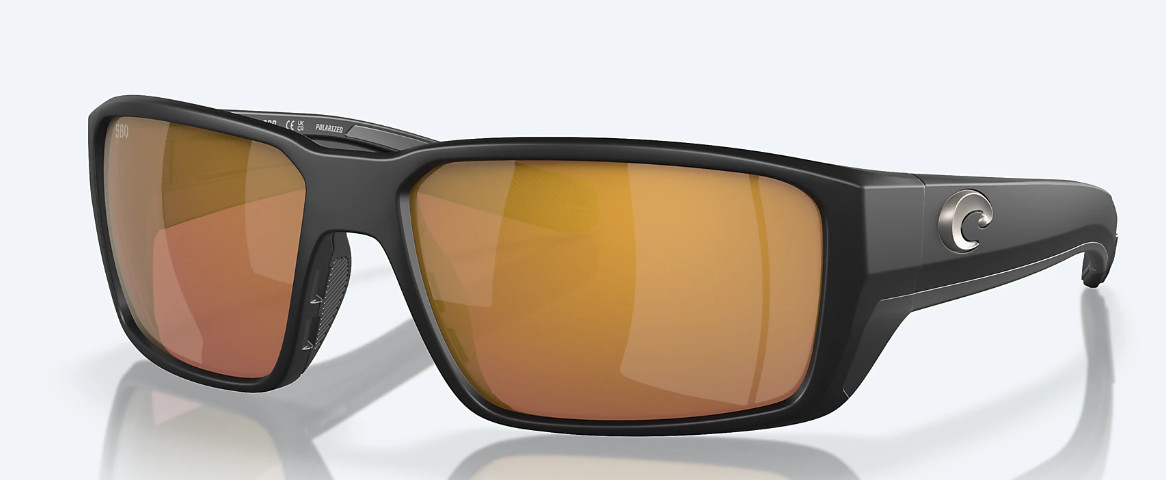 NEW Costa Del Mar FANTAIL PRO Polarized Sunglasses Matte Black Gold Mirror 580G