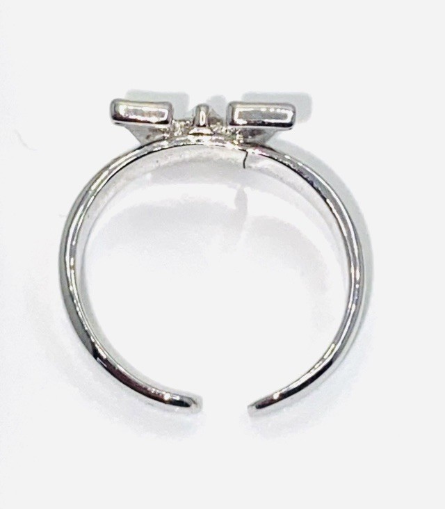 Mark Sterling 925 Silver Clear W Gemstones Toe Ring E2