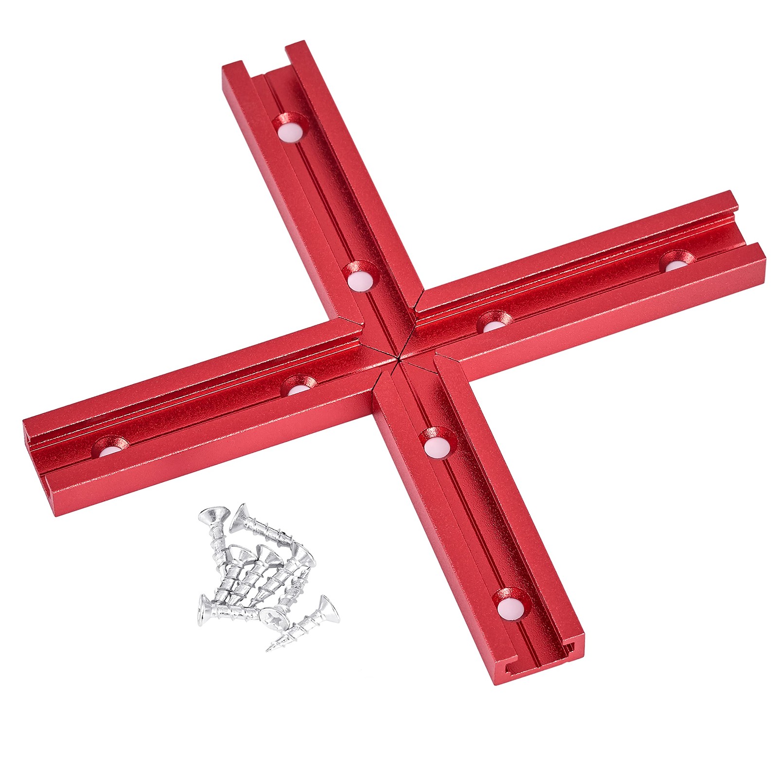 1 PCS Red 3 Inch Aluminum TTrack Intersection Kit Double Cut Universal Jigs