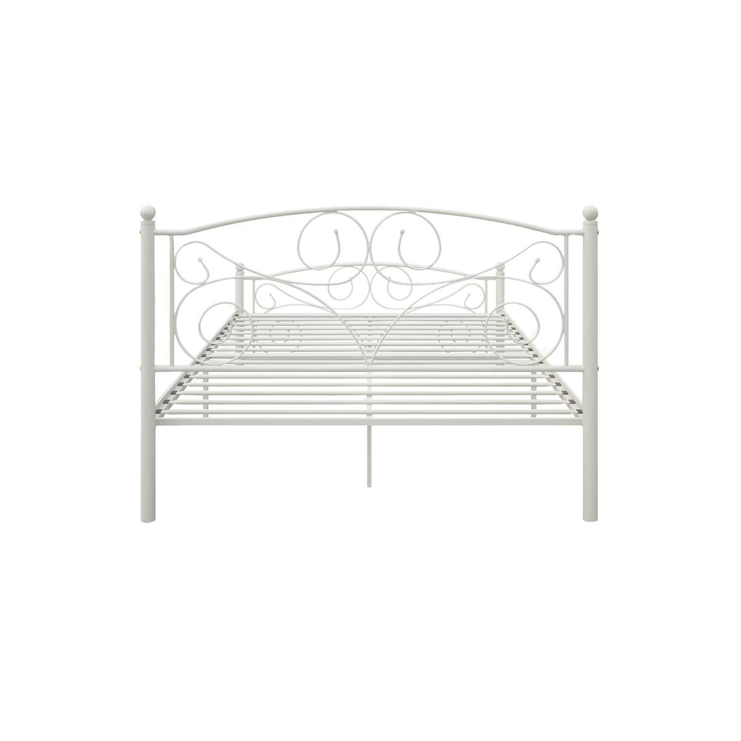 Full Size Bed Frame Metal Platform Bed Frame Sturdy Slat Support White US
