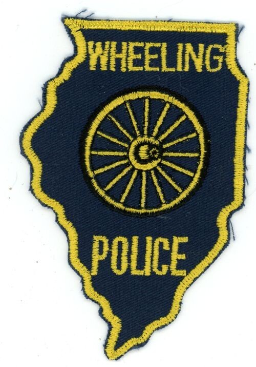 ILLINOIS IL WHEELING POLICE OLD VINTAGE STATE SHAPED SHOULDER PATCH SHERIFF